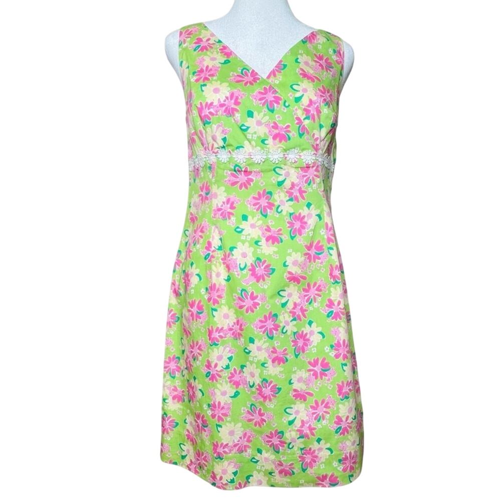 Lilly Pulitzer Vintage White Label Mini 4 Rhinodendrum Pink Rhino Daisy Lace Y2K